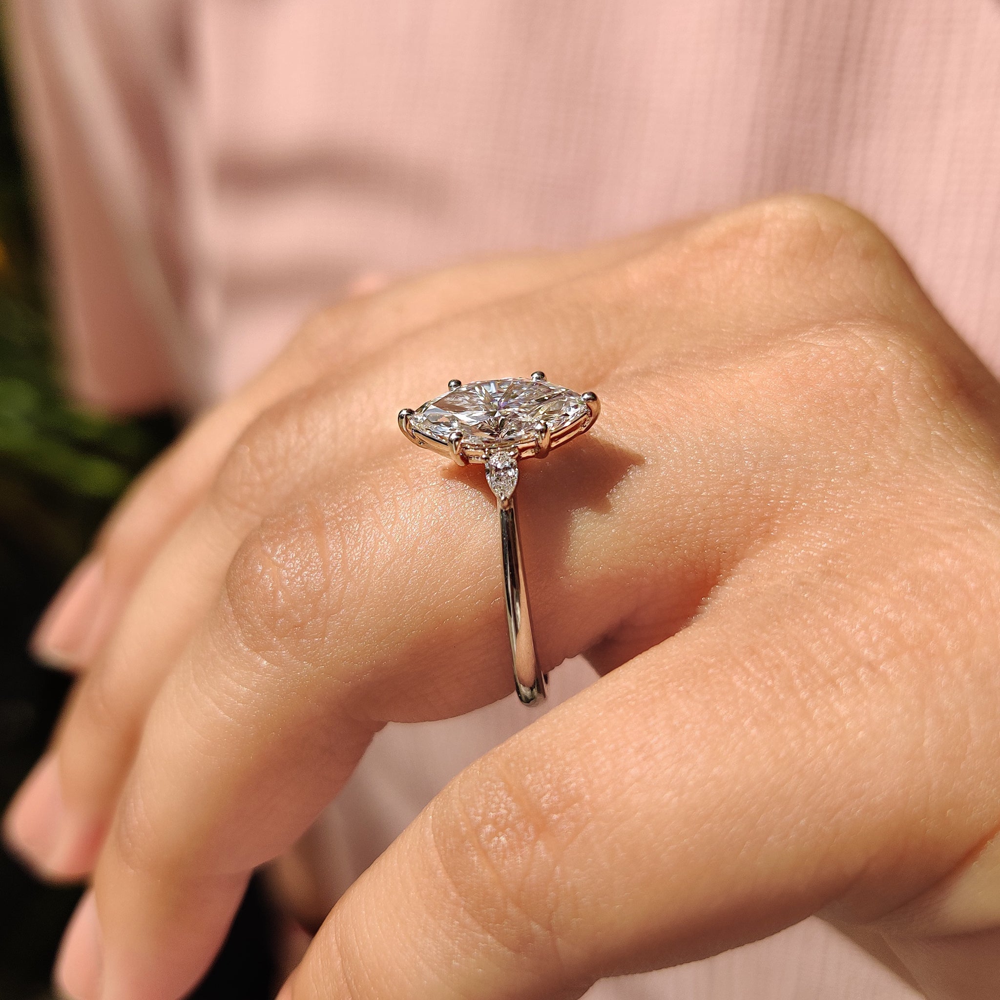 Marquise Engagement Ring With tapered shank Setting Secondary image