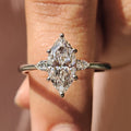 Marquise Engagement Ring With tapered shank Setting