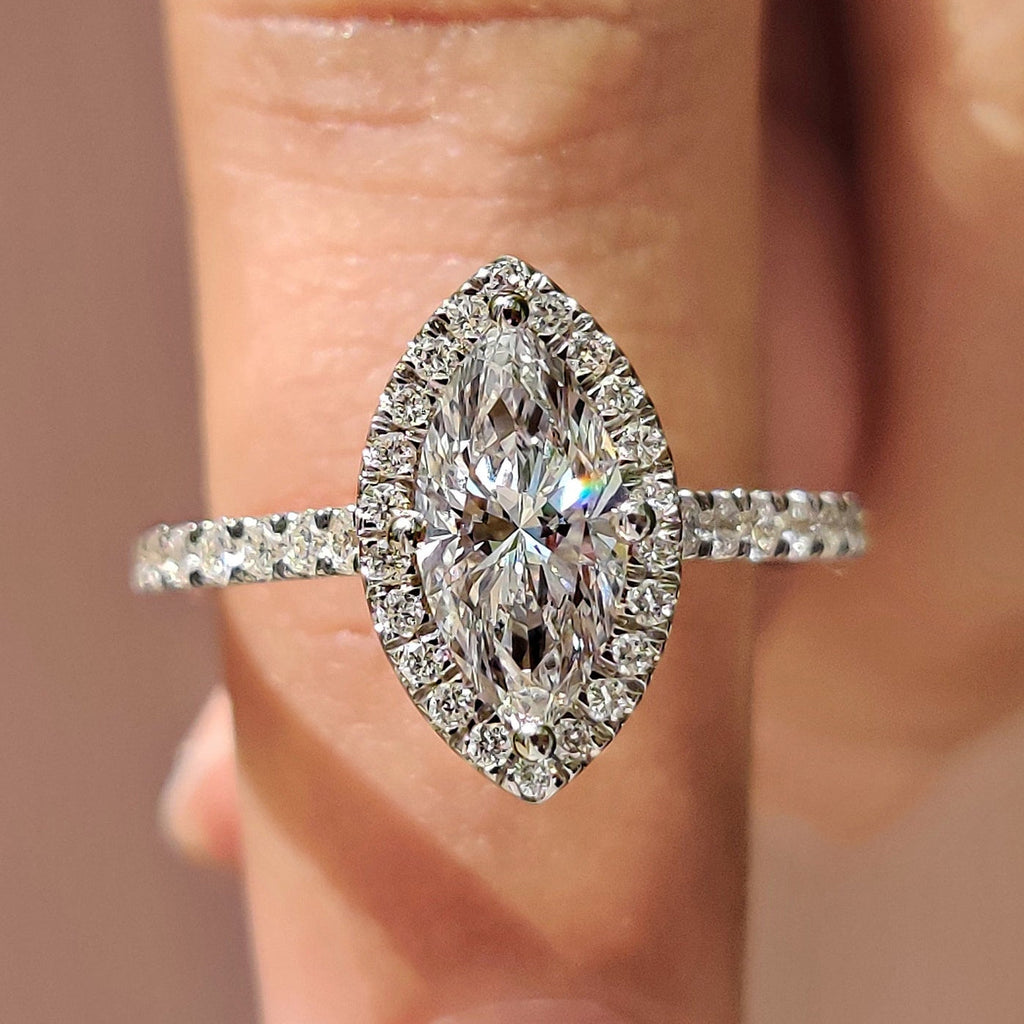 Cathedral Setting Ring With Marquise Diamond