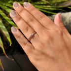 Morse Code Style Baguette And Round Diamond Band