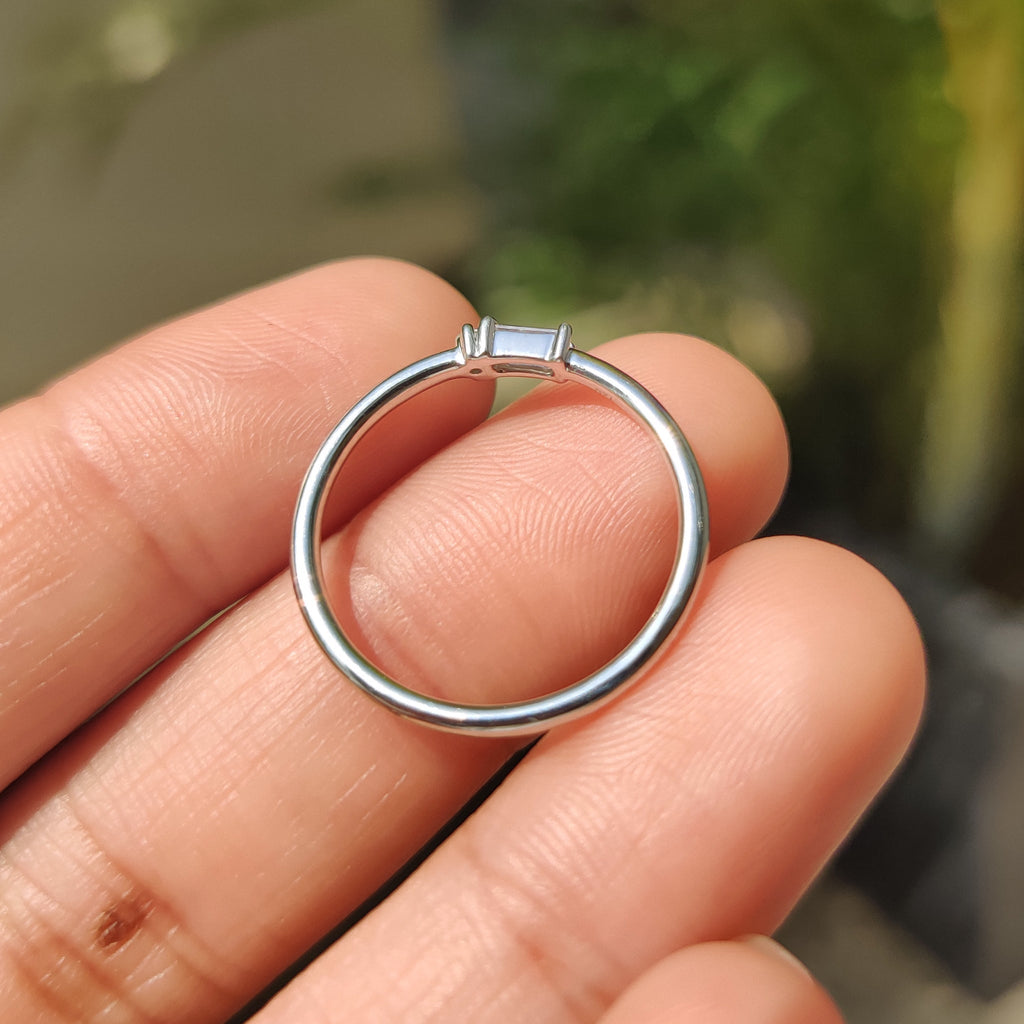 Morse Code Style Baguette And Round Diamond Band