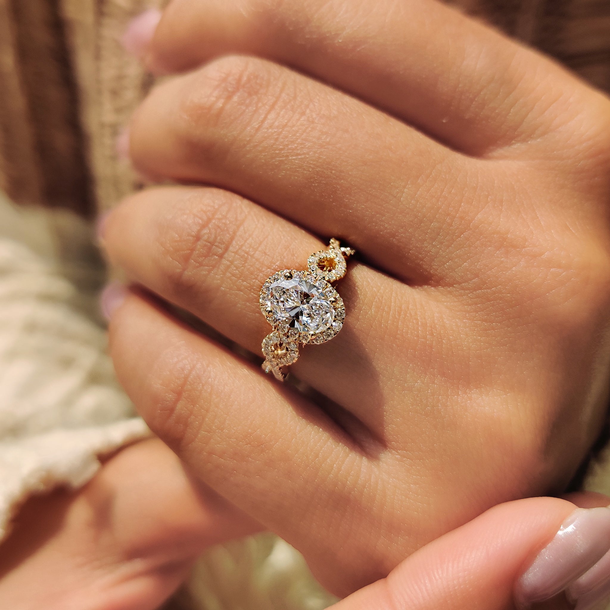 Oval Engagement Ring With Hidden Milgrain Setting