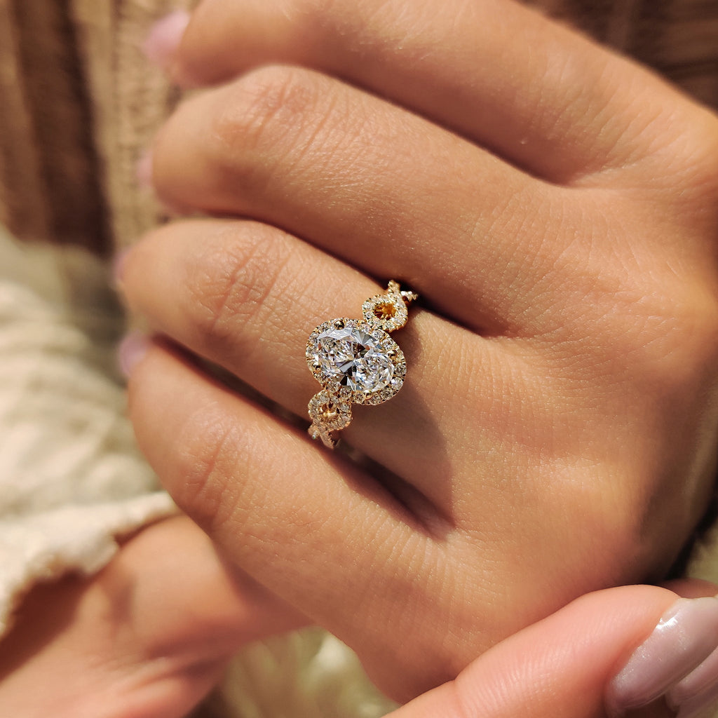 Oval Engagement Ring With Hidden Milgrain Setting