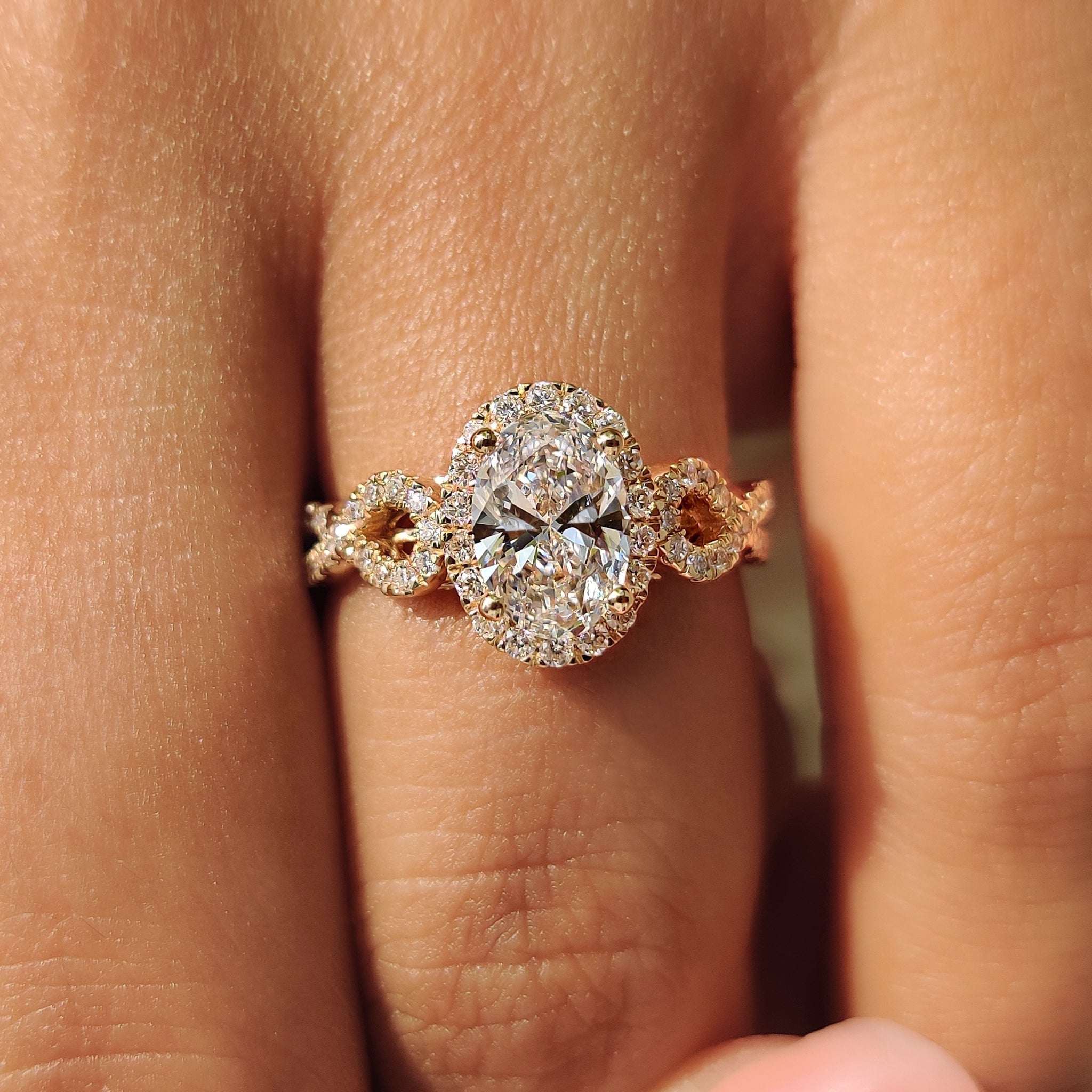 Oval Engagement Ring With Hidden Milgrain Setting