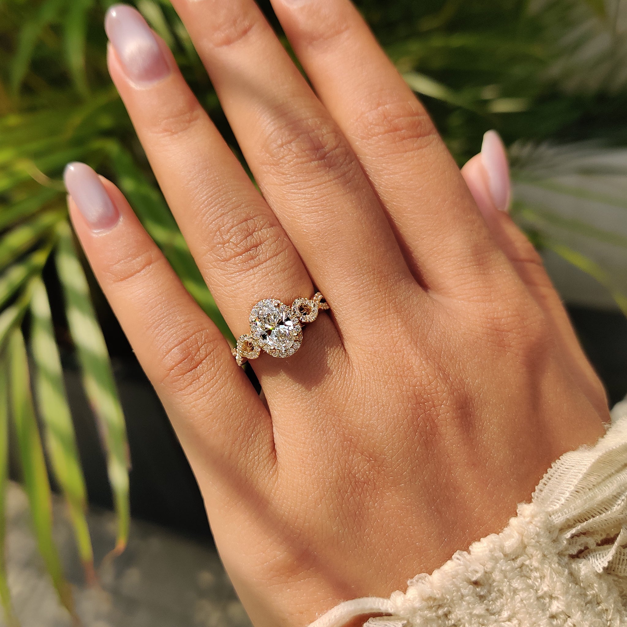 Oval Engagement Ring With Hidden Milgrain Setting