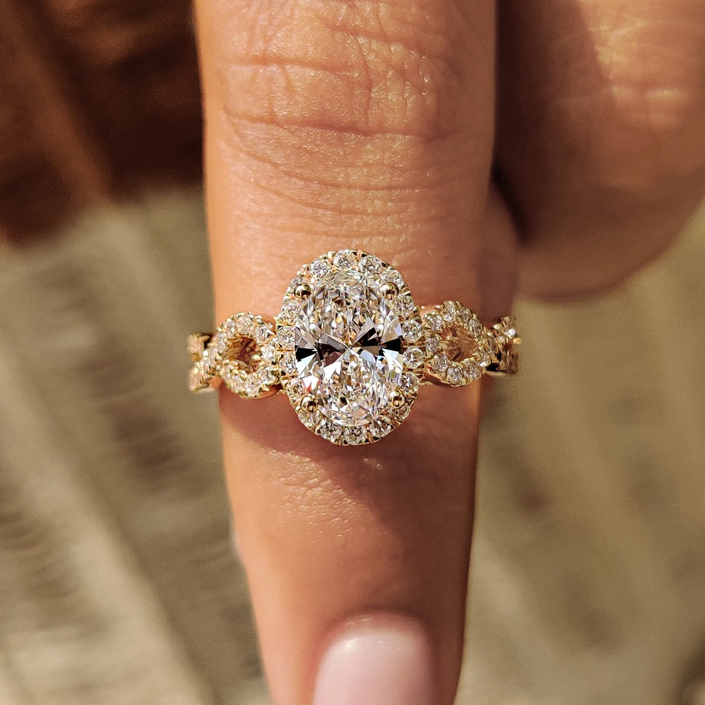 Oval Engagement Ring With Hidden Milgrain Setting