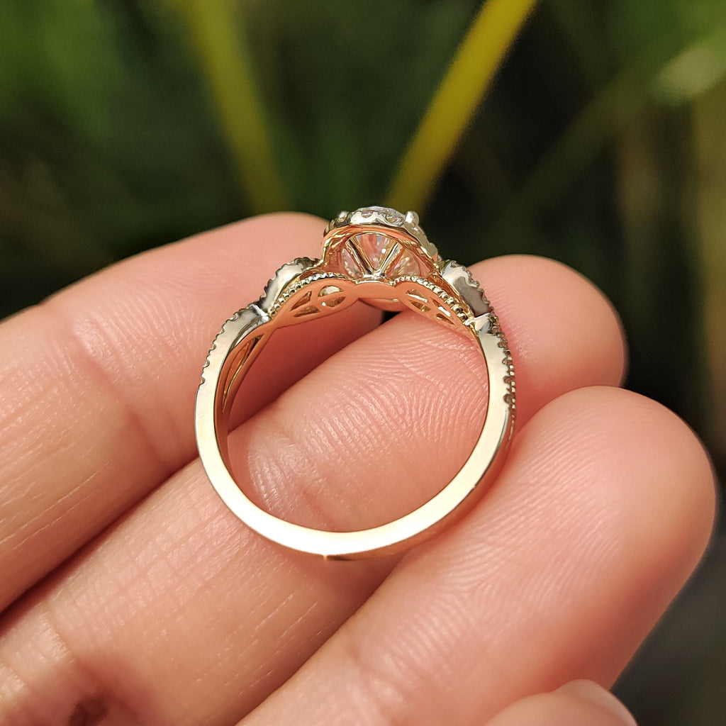 Oval Engagement Ring With Hidden Milgrain Setting
