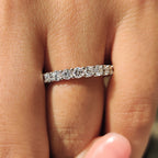 Round Cut Full Eternity Band With Trellis Setting