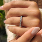 Round Cut Full Eternity Band With Trellis Setting