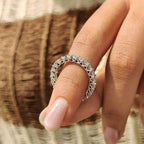 Round Cut Full Eternity Band With Trellis Setting