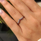 Marquise And Round Wedding Band In Cluster Style