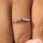 Marquise And Round Wedding Band In Cluster Style