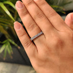 Baguette And Princess White Gold Wedding Band