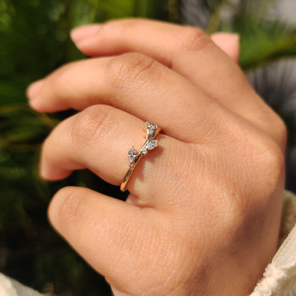 Seven Stone Marquise And Round Diamond Wedding Band