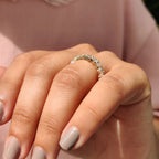 Marquise And Round Wedding Band In Half Eternity Design