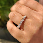 Marquise And Round Wedding Band In Half Eternity Design