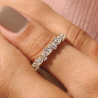 Marquise And Round Wedding Band In Half Eternity Design