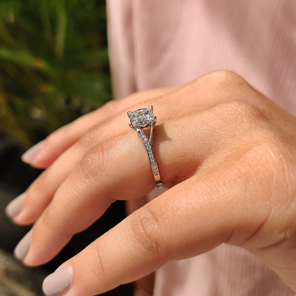 Split Shank Princess Cut Diamond Ring