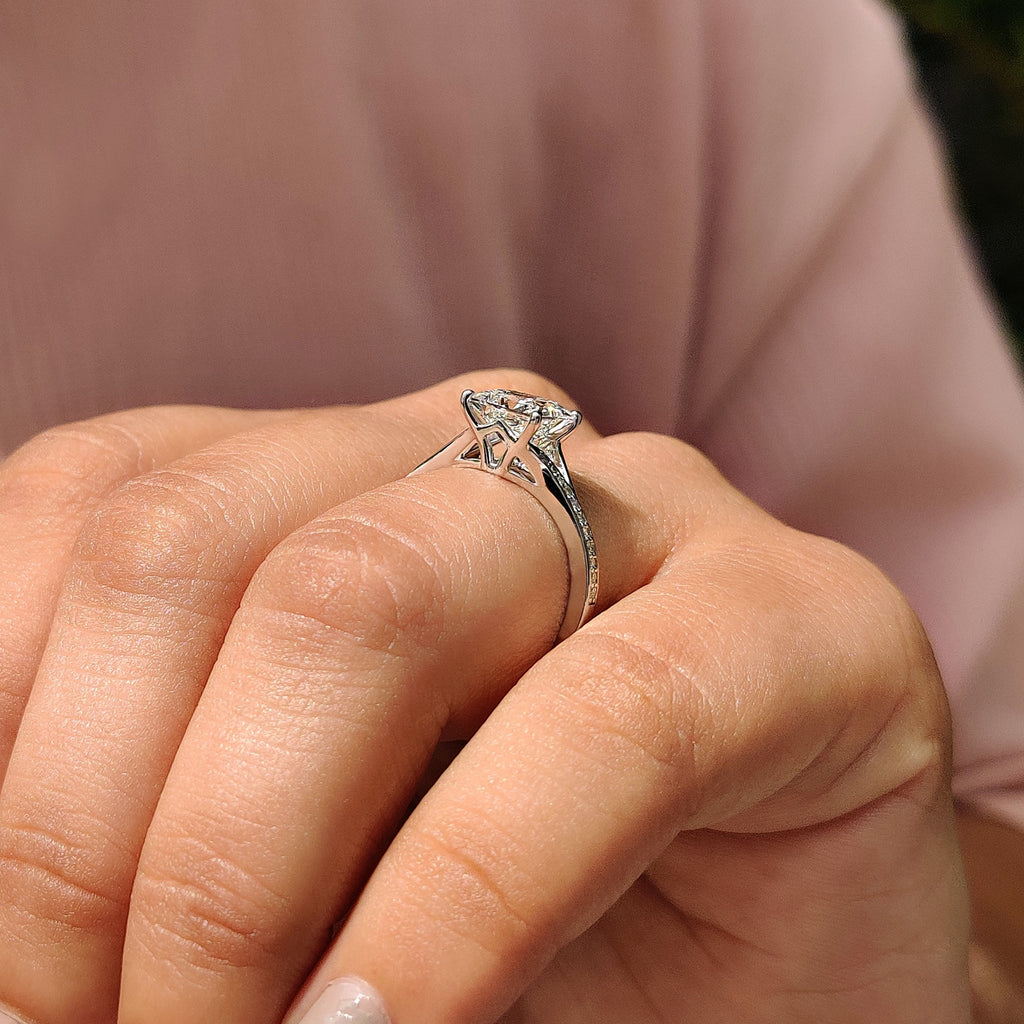 Split Shank Princess Cut Diamond Ring
