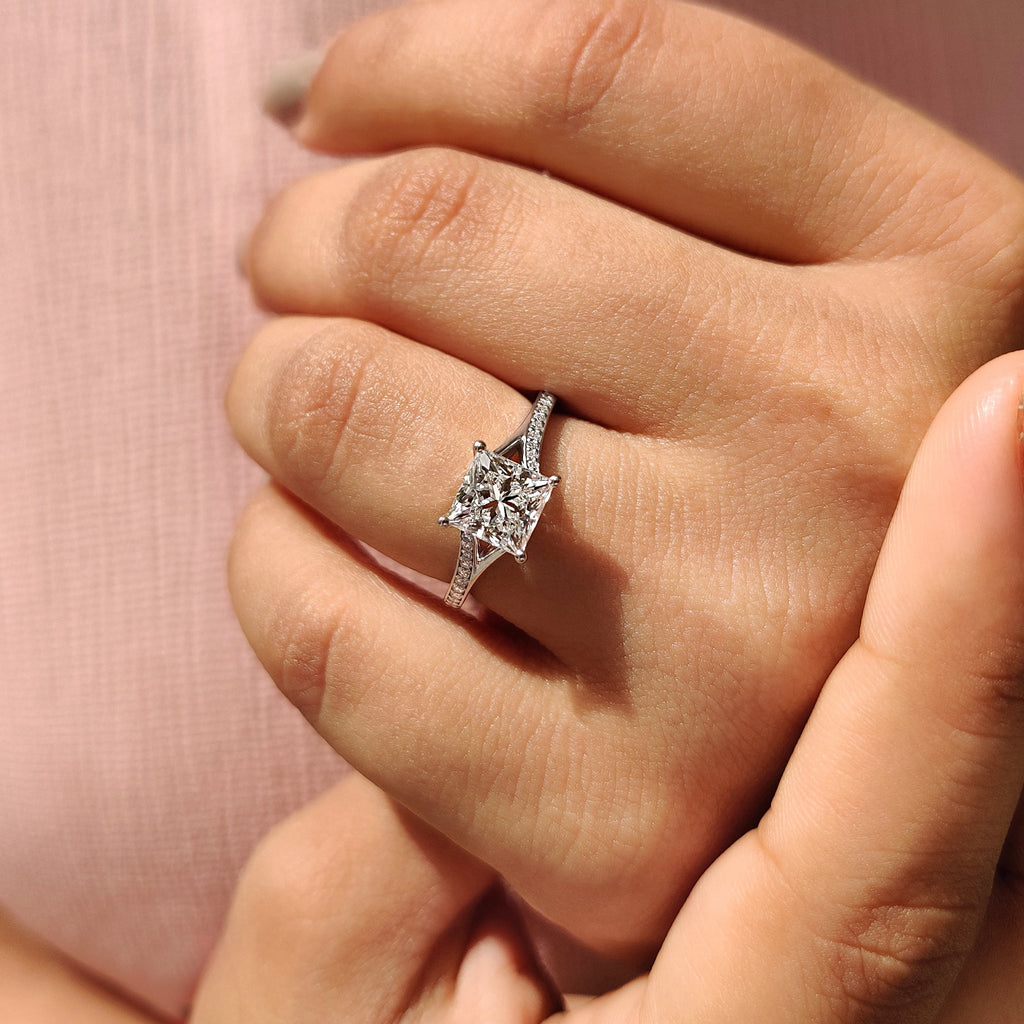 Split Shank Princess Cut Diamond Ring