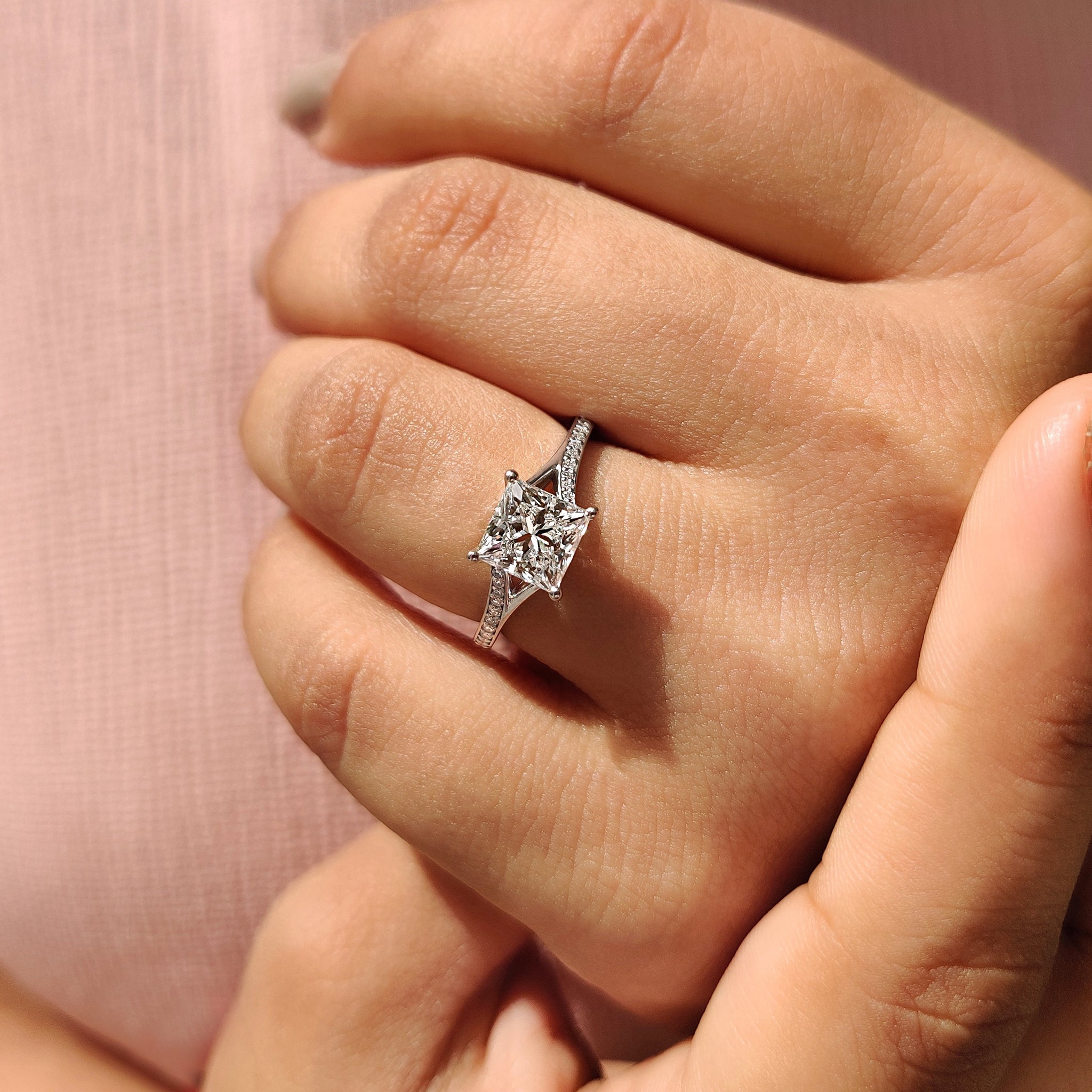 Split Shank Princess Cut Diamond Ring