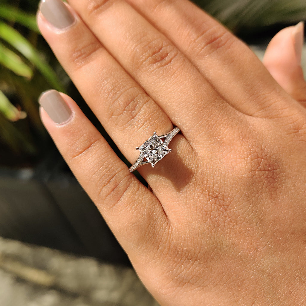 Split Shank Princess Cut Diamond Ring