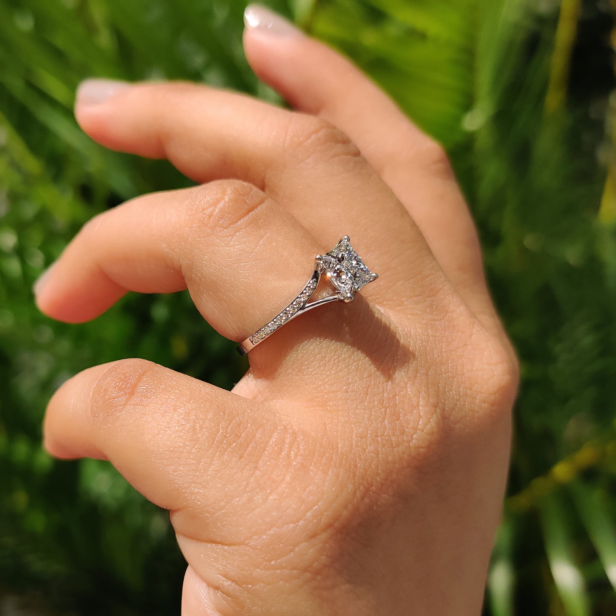 Split Shank Princess Cut Diamond Ring