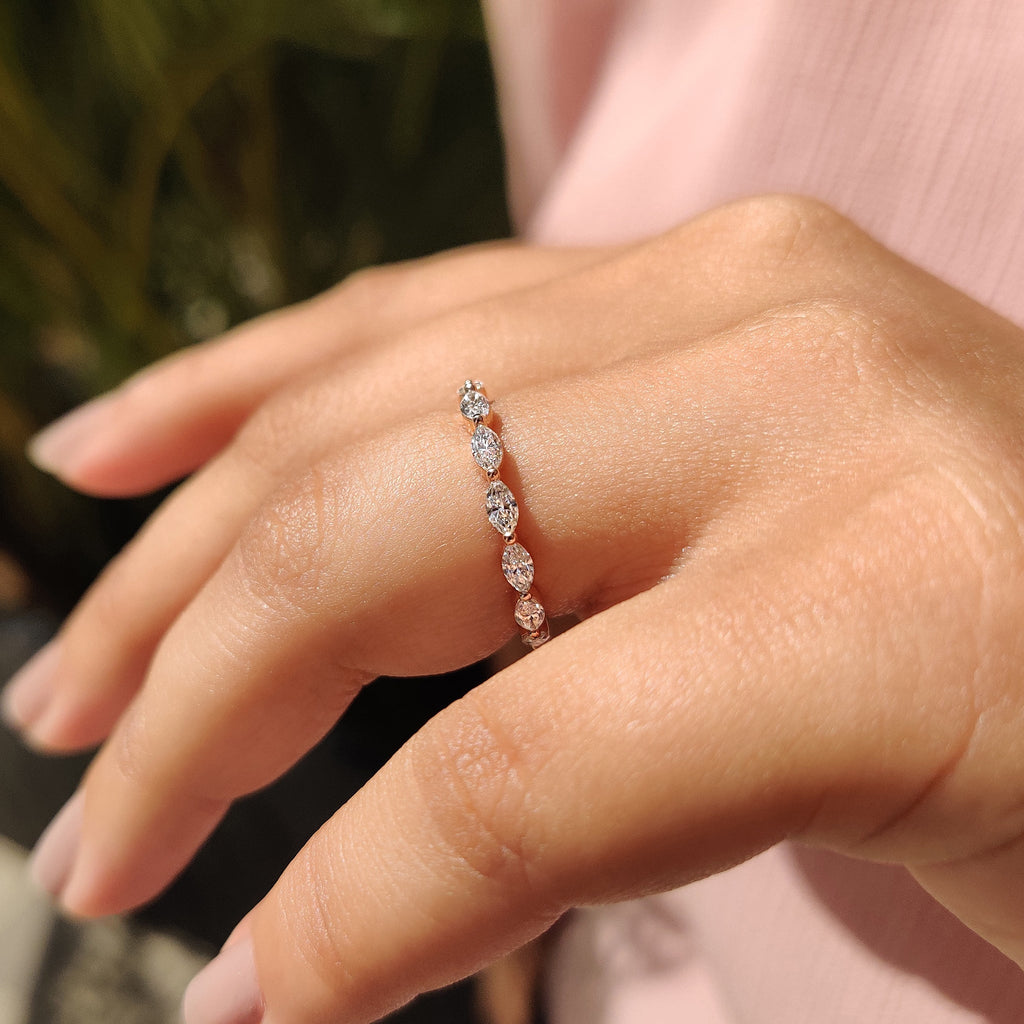 Marquise Diamond Eternity Band In Shared Prong Style