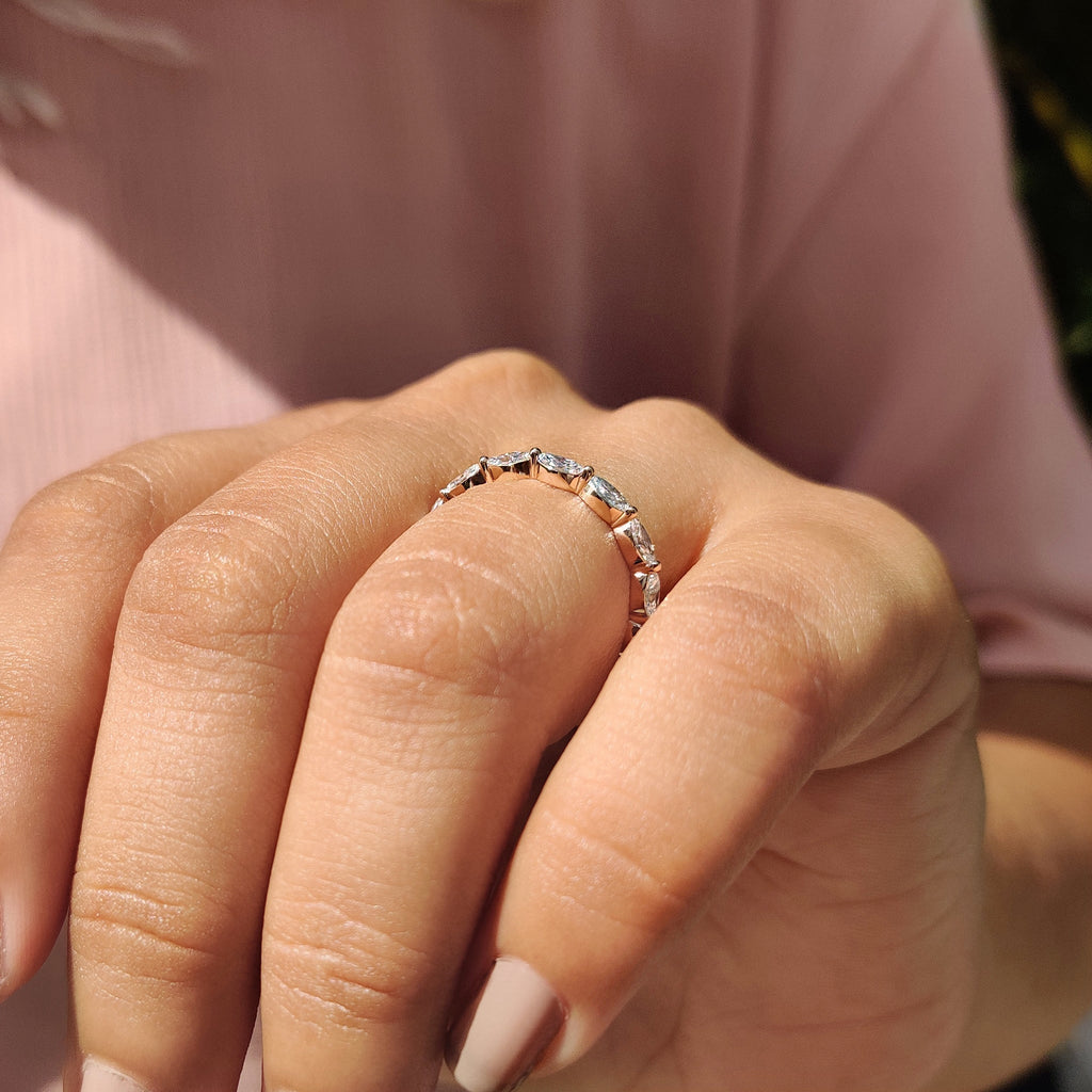 Marquise Diamond Eternity Band In Shared Prong Style