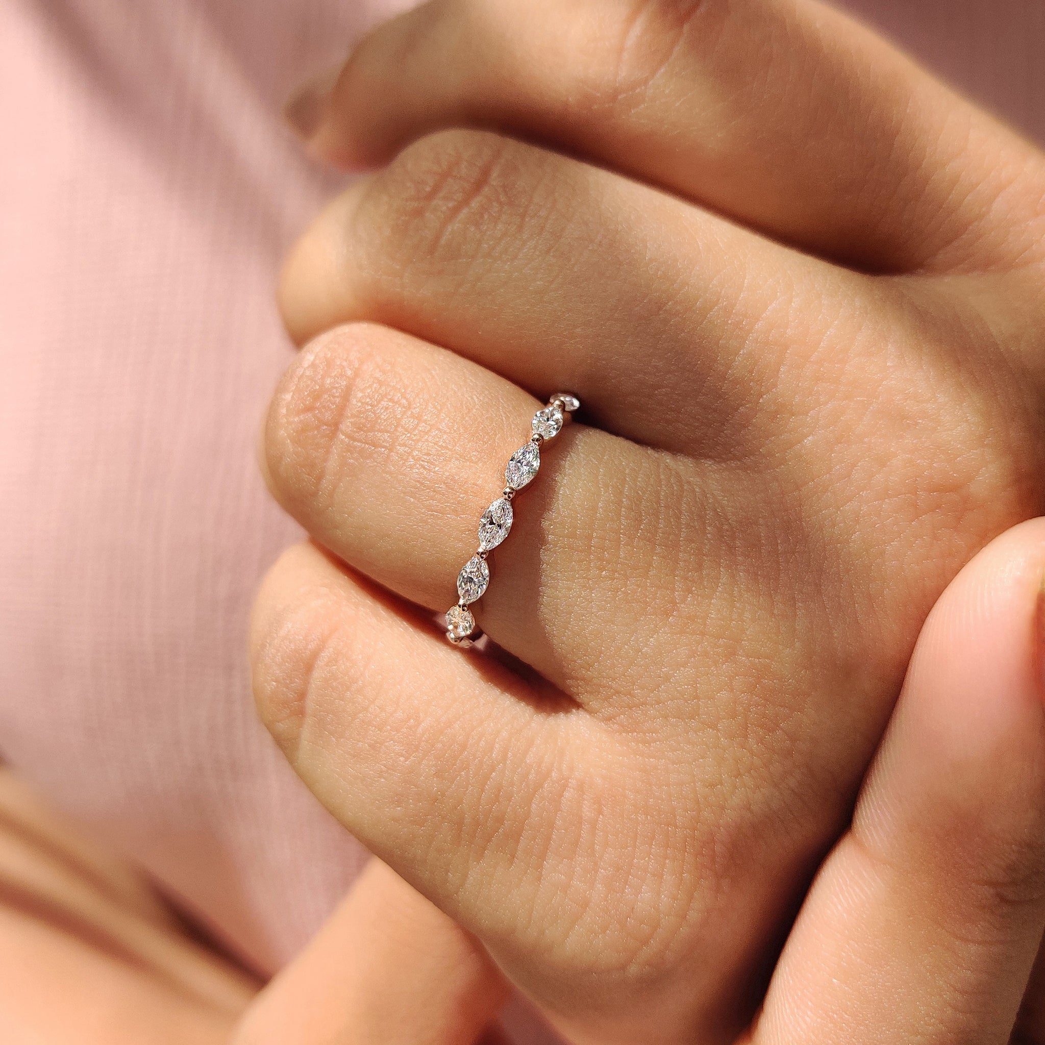 Marquise Diamond Eternity Band In Shared Prong Style