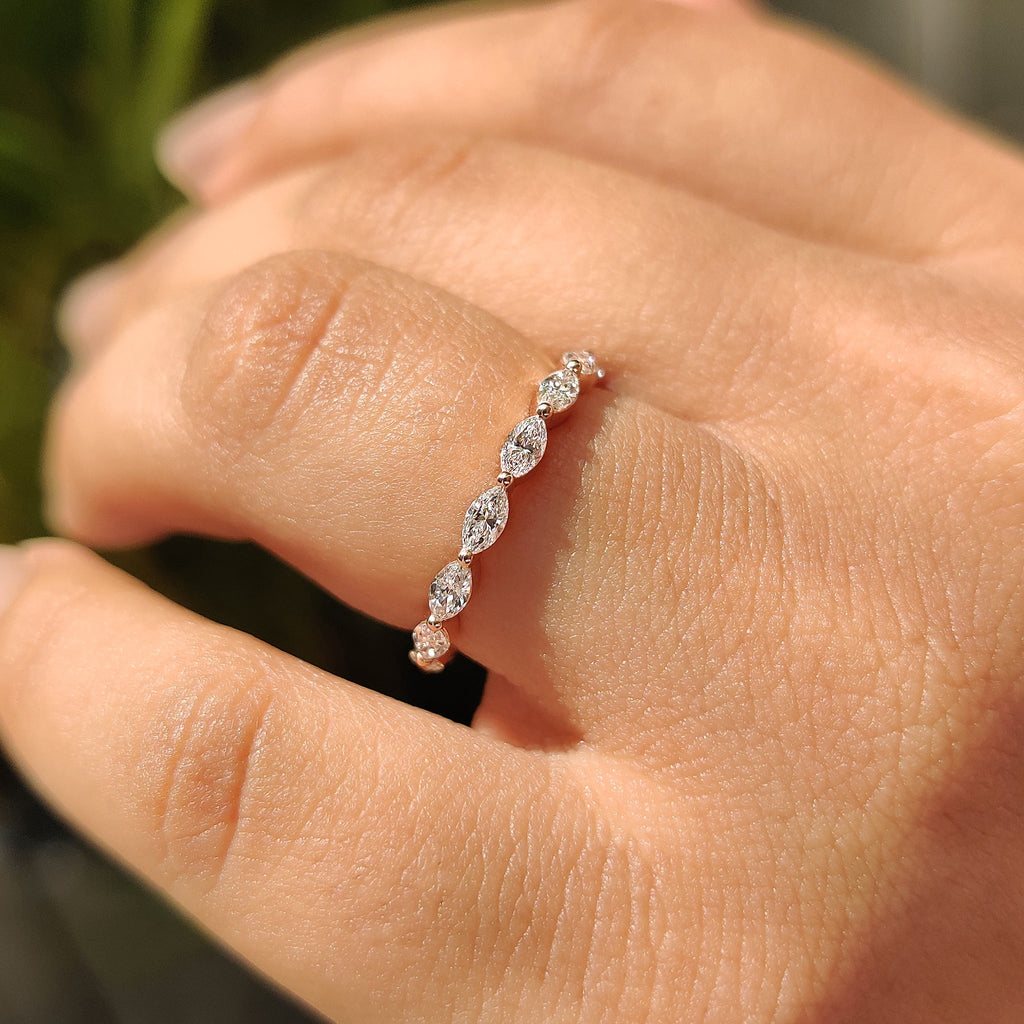 Marquise Diamond Eternity Band In Shared Prong Style