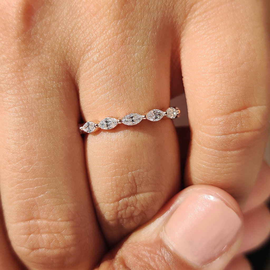 Marquise Diamond Eternity Band In Shared Prong Style