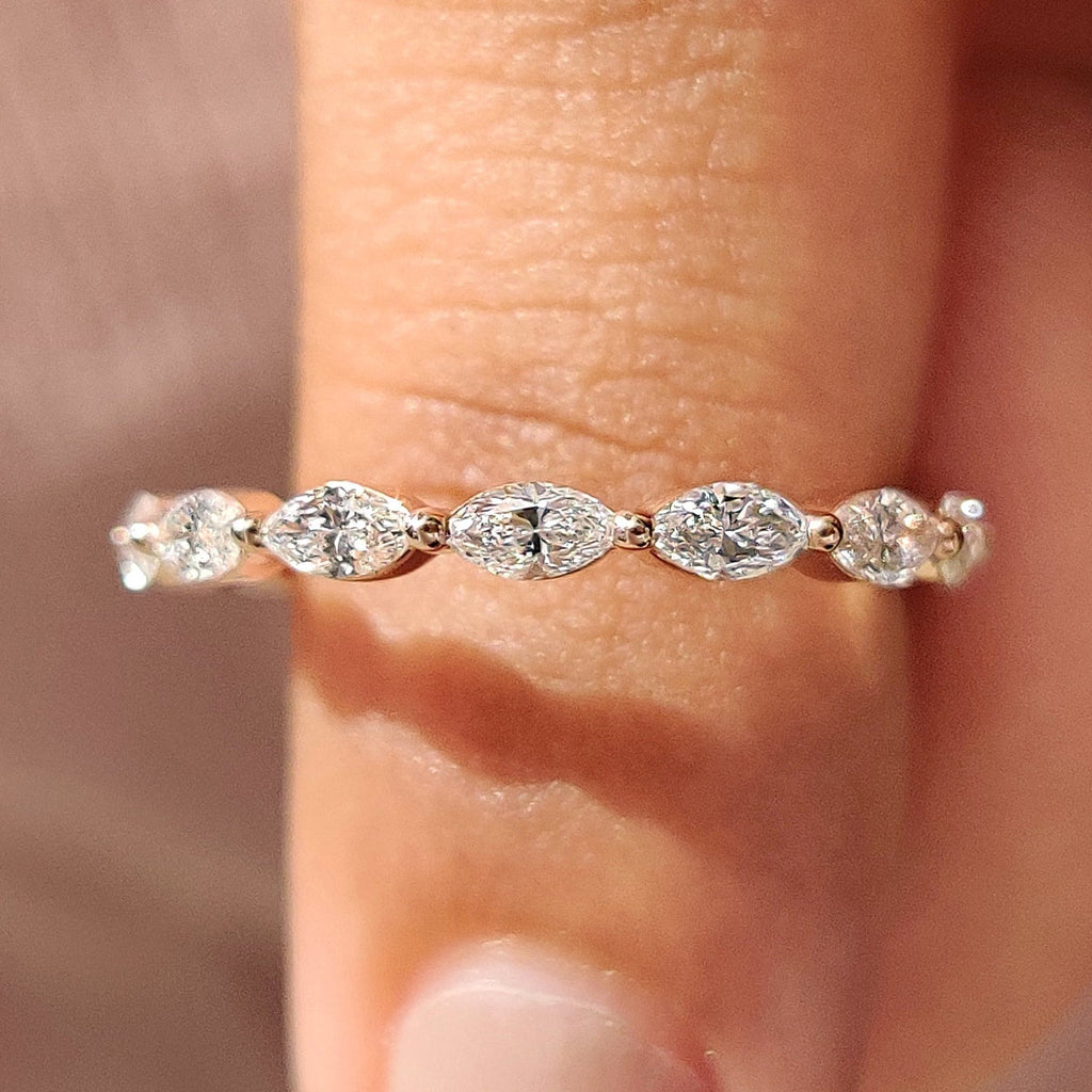Marquise Diamond Eternity Band In Shared Prong Style
