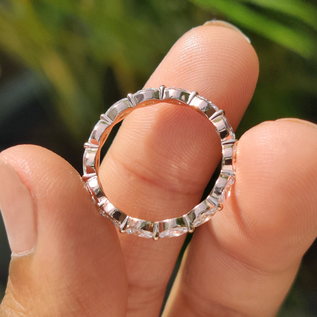Marquise Diamond Eternity Band In Shared Prong Style