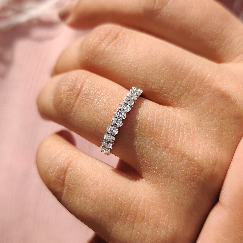 Semi Eternity Oval Diamond Band