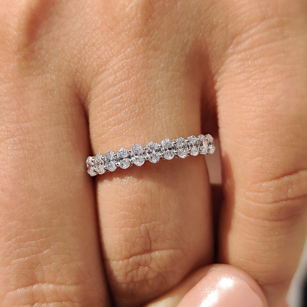 Semi Eternity Oval Diamond Band
