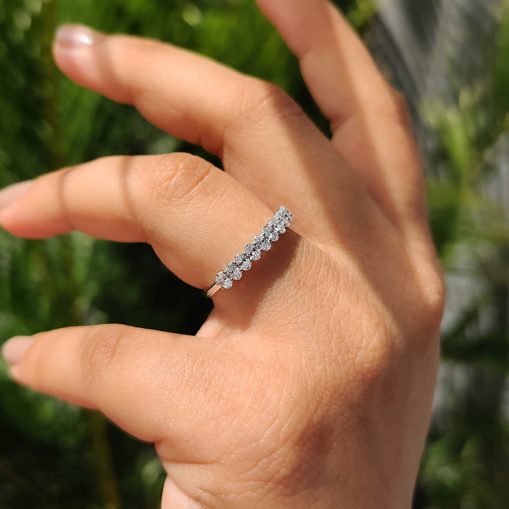 Semi Eternity Oval Diamond Band