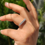 Semi Eternity Oval Diamond Band