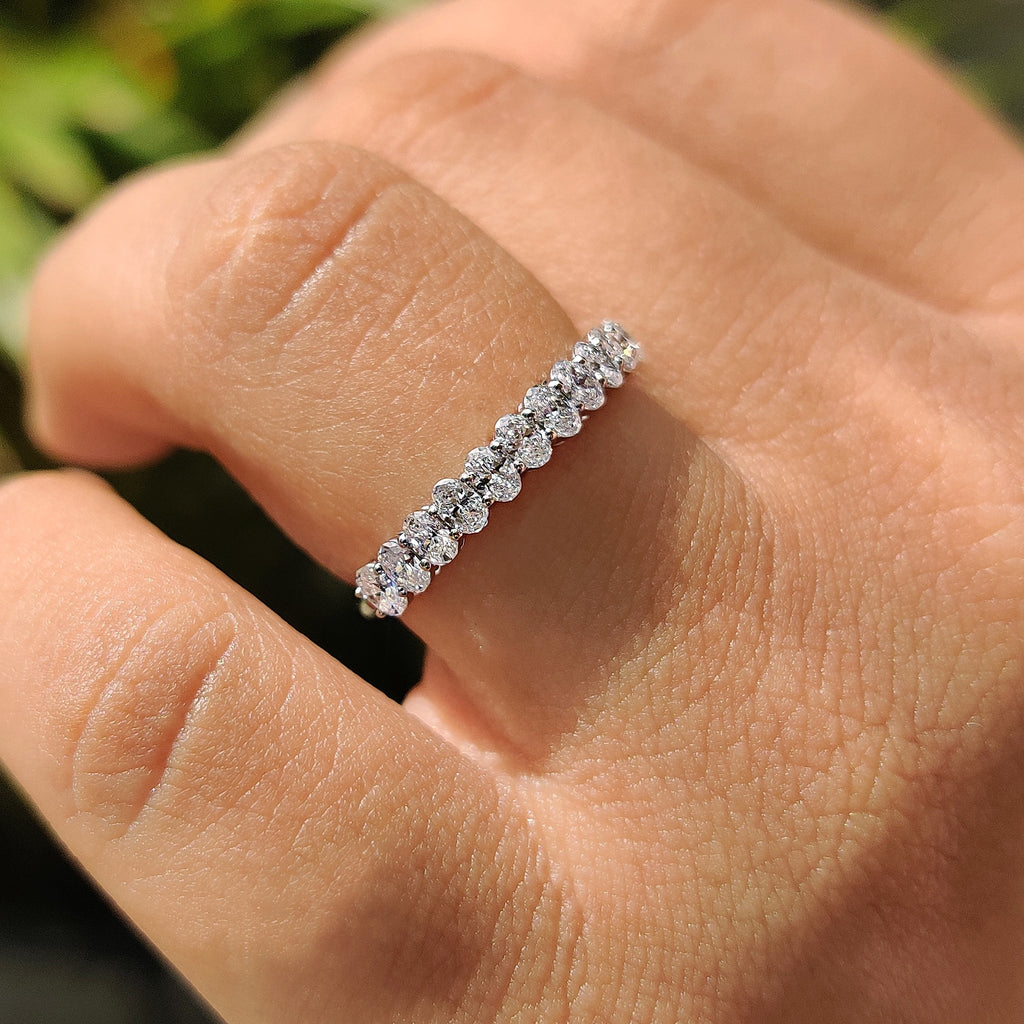 Semi Eternity Oval Diamond Band