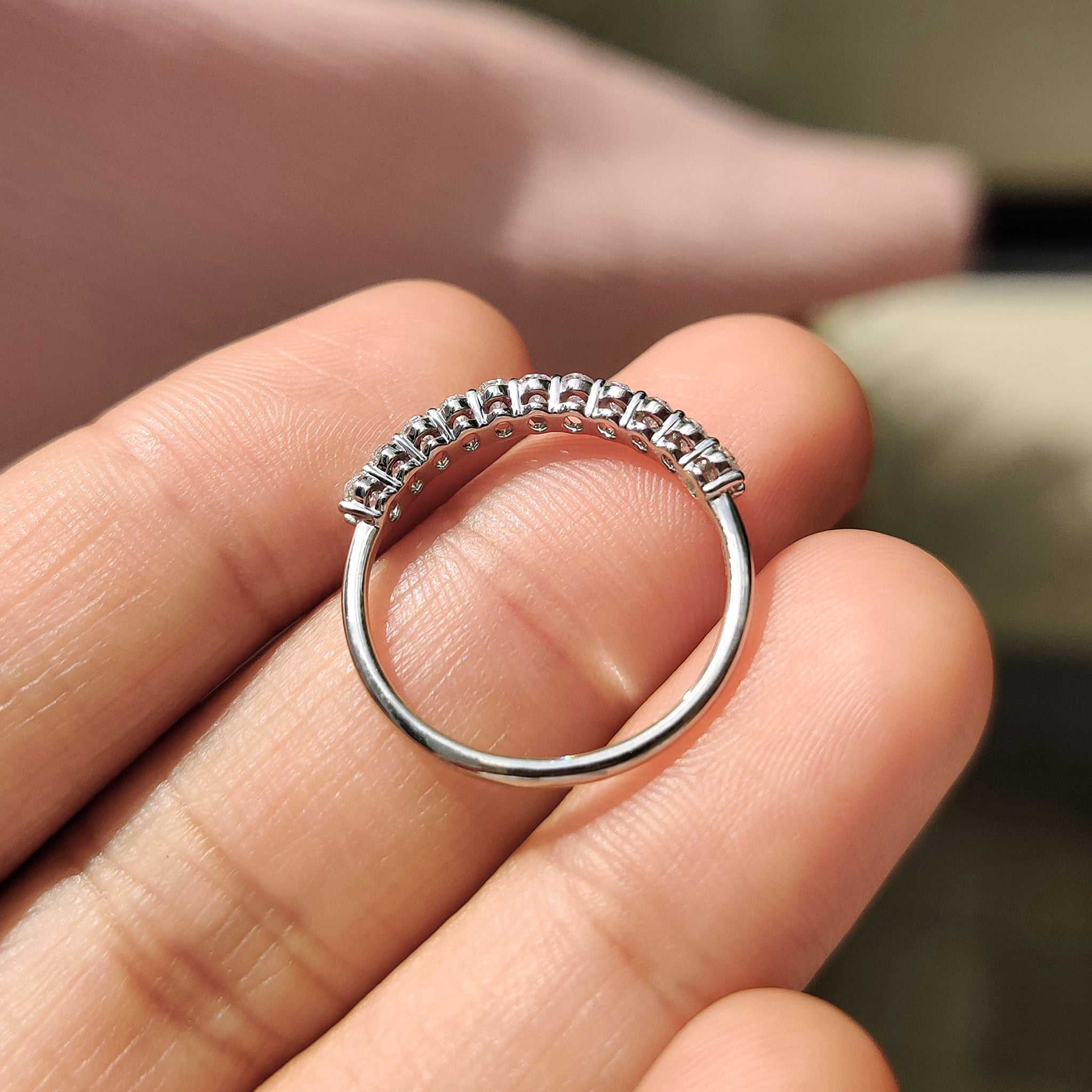 Semi Eternity Oval Diamond Band