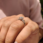 Pear Shaped Diamond Ring - Side Stone