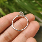 Pear Shaped Diamond Ring - Side Stone