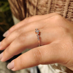 Oval Diamond Wedding Band - Zig Zag Style