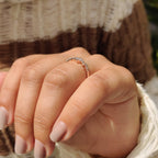 Oval Diamond Wedding Band - Zig Zag Style