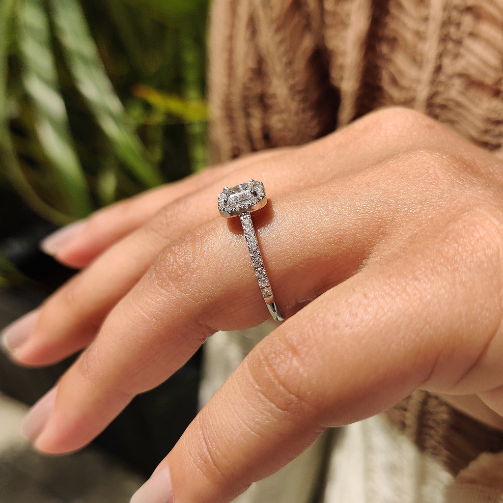Princess Cut Halo Ring