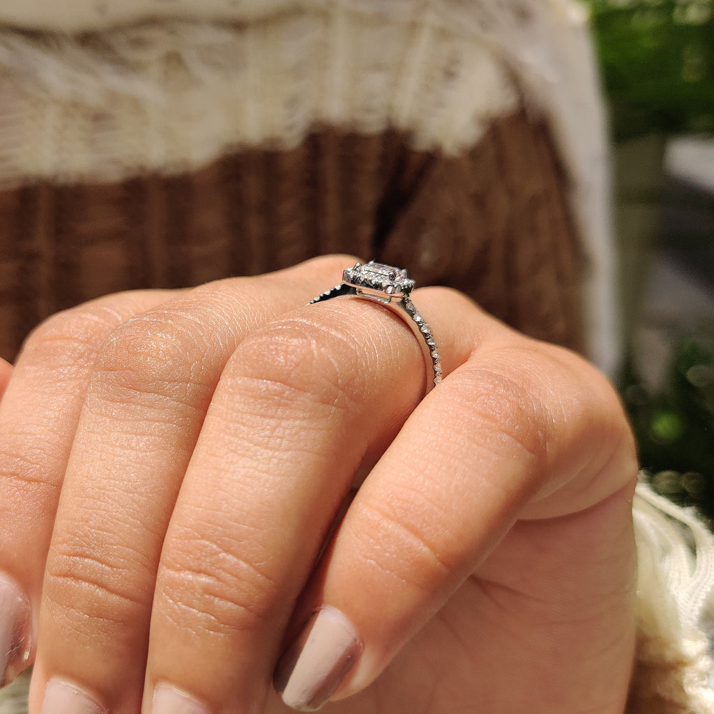 Princess Cut Halo Ring