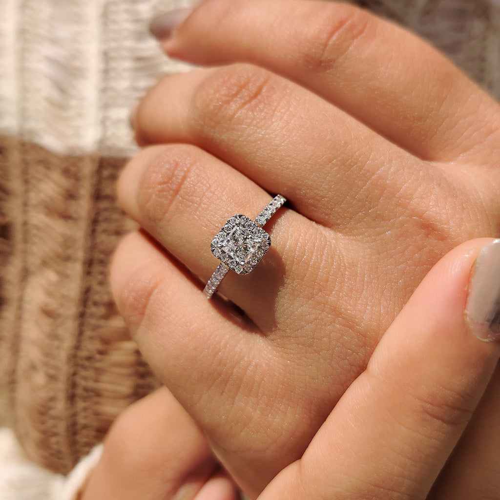 Princess Cut Halo Ring