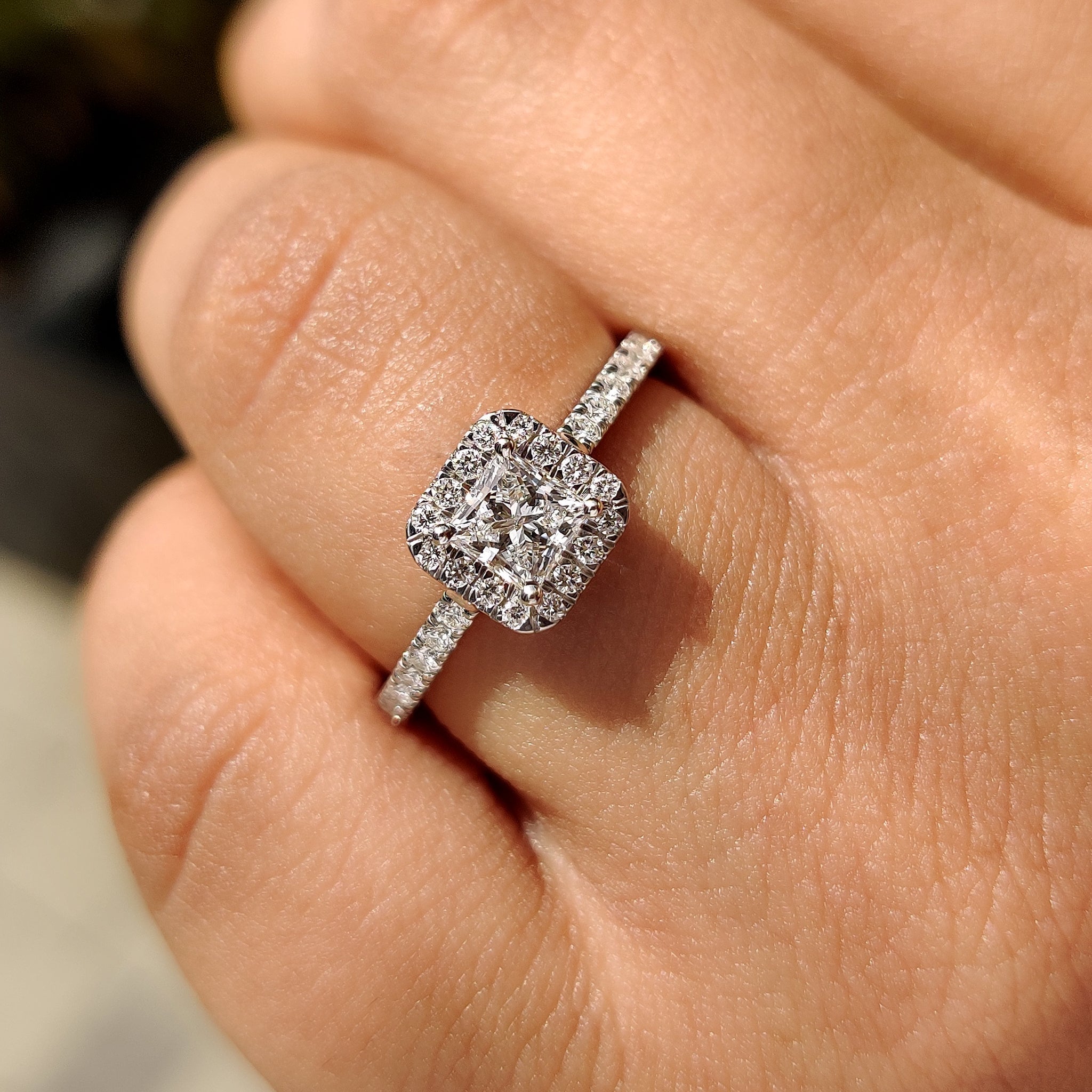 Princess Cut Halo Ring