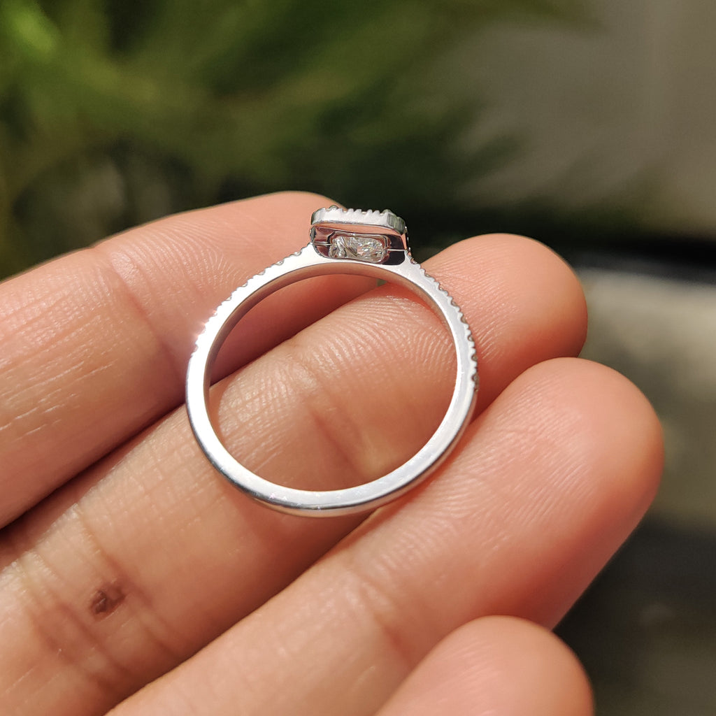 Princess Cut Halo Ring