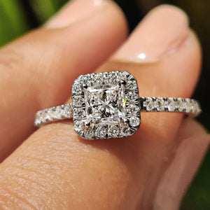 Princess Cut Halo Ring